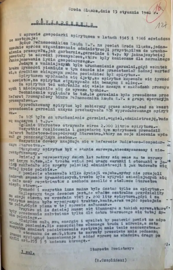 Schreiben von Czapliński